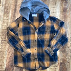 Boys Old Navy Hooded Flannel Size L